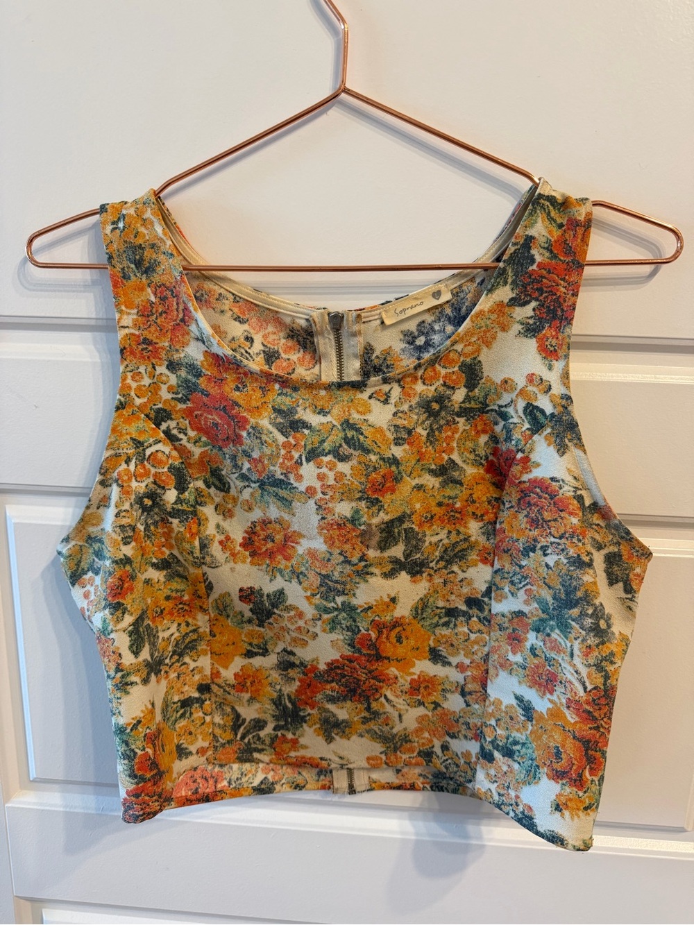Floral Sleeveless Crop Top